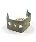 Attacchi d'arte, Bracciale in pelle grigia a 5 fori