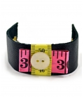 Attacchi d'arte, Bracciale in pelle con fiocco giallo e rosa in metro