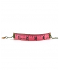Attacchi d'arte, Bracciale in pelle con metro rosa