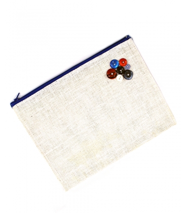 Attacchi d'Arte, pochette giorno cerniera blu