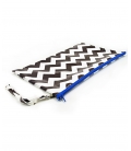 Attacchi d'Arte, pochette con manico cerniera blu