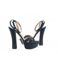 Elisabetta Franchi, Sandalo camoscio blu notte
