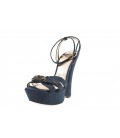Elisabetta Franchi, Sandalo camoscio blu notte