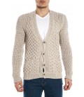 Daniele Alessandrini, cardigan in maglia lavorata col.Avorio