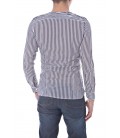 Daniele Alessandrini, camicia a righe col.Blu
