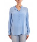Stella McCartney, camicia oversize in seta col.Azzurro