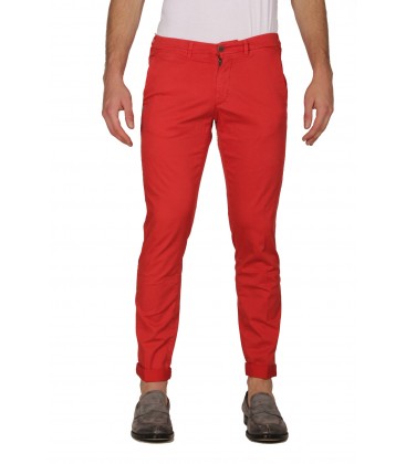 40Weft, pantalone a tubo col.Rosso