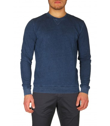 40Weft, maglia felpa col.denim scuro
