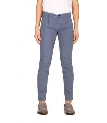 40Weft, pantalone con microfantasia col.blu