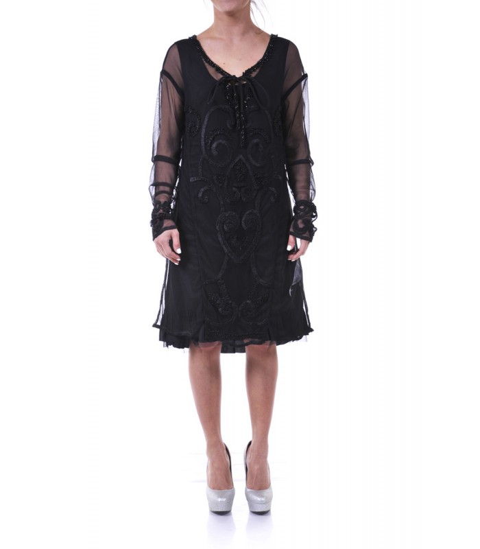 Vestito a maniche lunghe nero, TWIN-SET