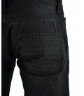 Double Black, jeans nero con scritta ed applicazioni